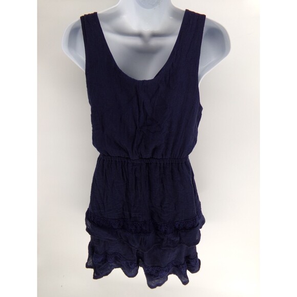 Wrangler Flowy Boho Womans M Western Lined Dress Ruffle Blue - Picture 3 of 6